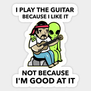 I Play The Guitar Sticker